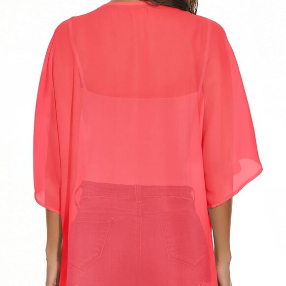 Womens Kimono Cardigans Beach Cover ups Swimwear Puff Sleeve Loose Casual Summer - Picture 6 of 6